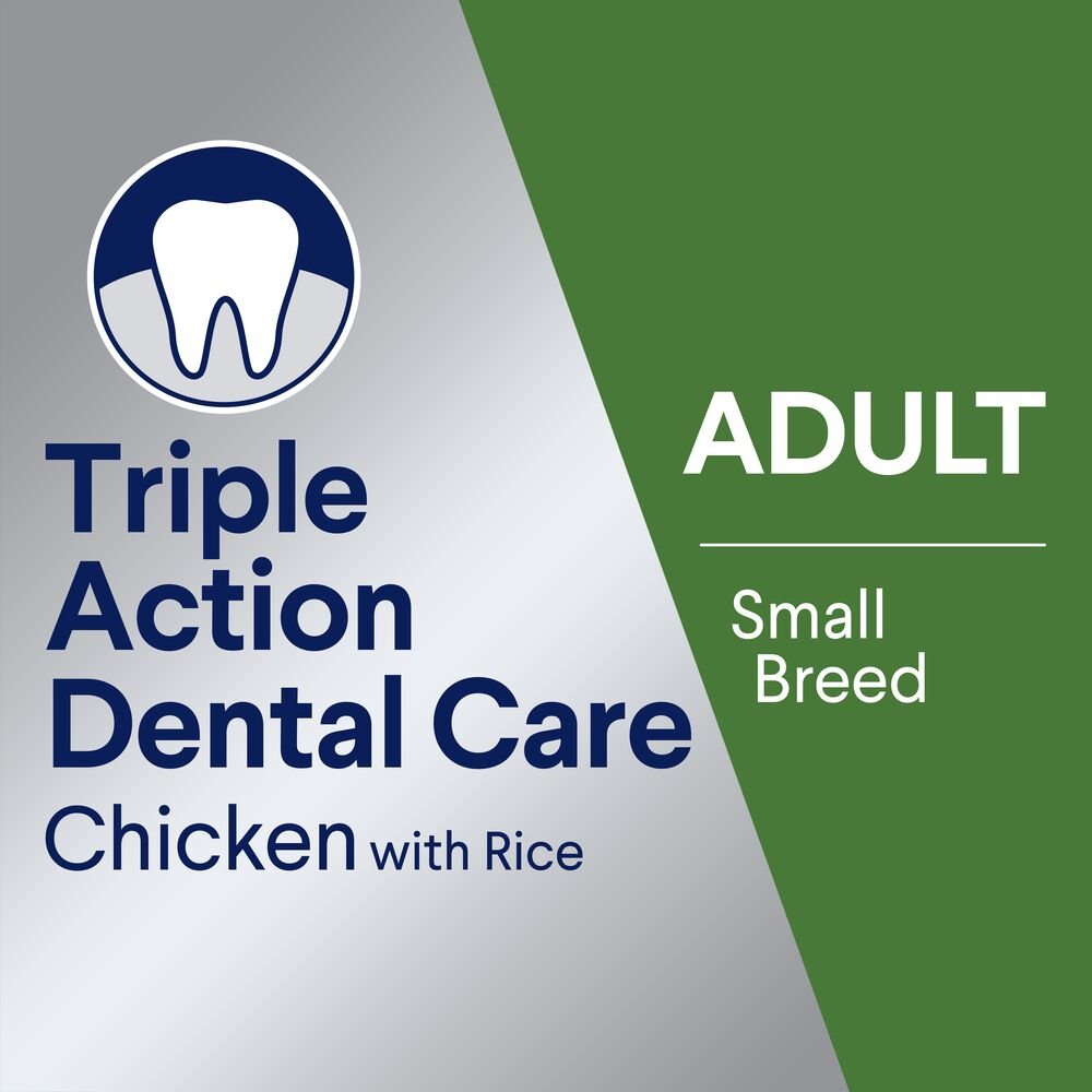 Triple Action Dental Care Small Adult Dry Dog Food Chicken With Rice