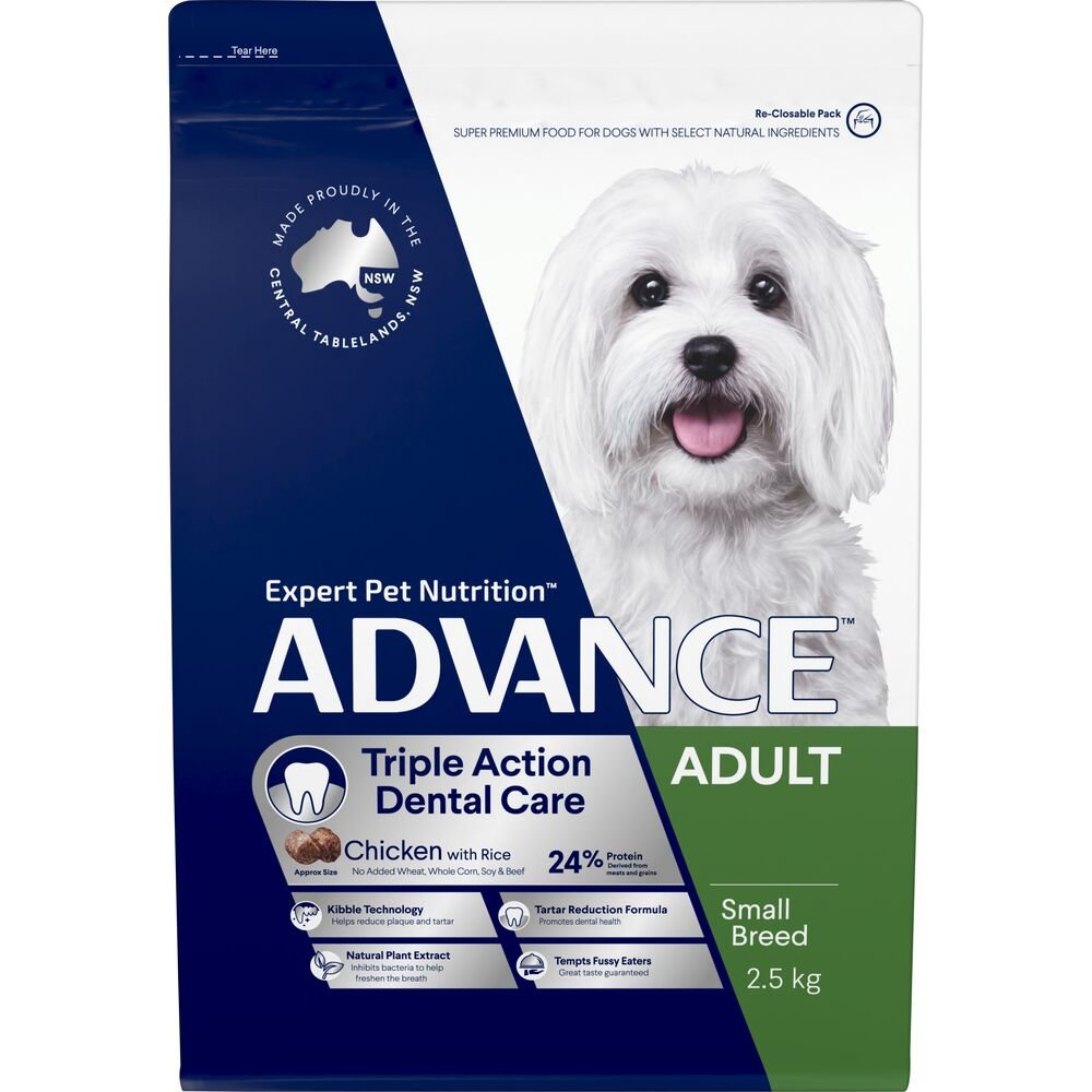 Triple Action Dental Care Small Adult Dry Dog Food Chicken With Rice