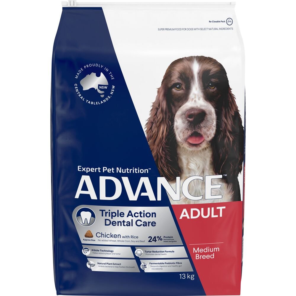 Triple Action Dental Care Medium Adult Dry Dog Food Chicken With Rice