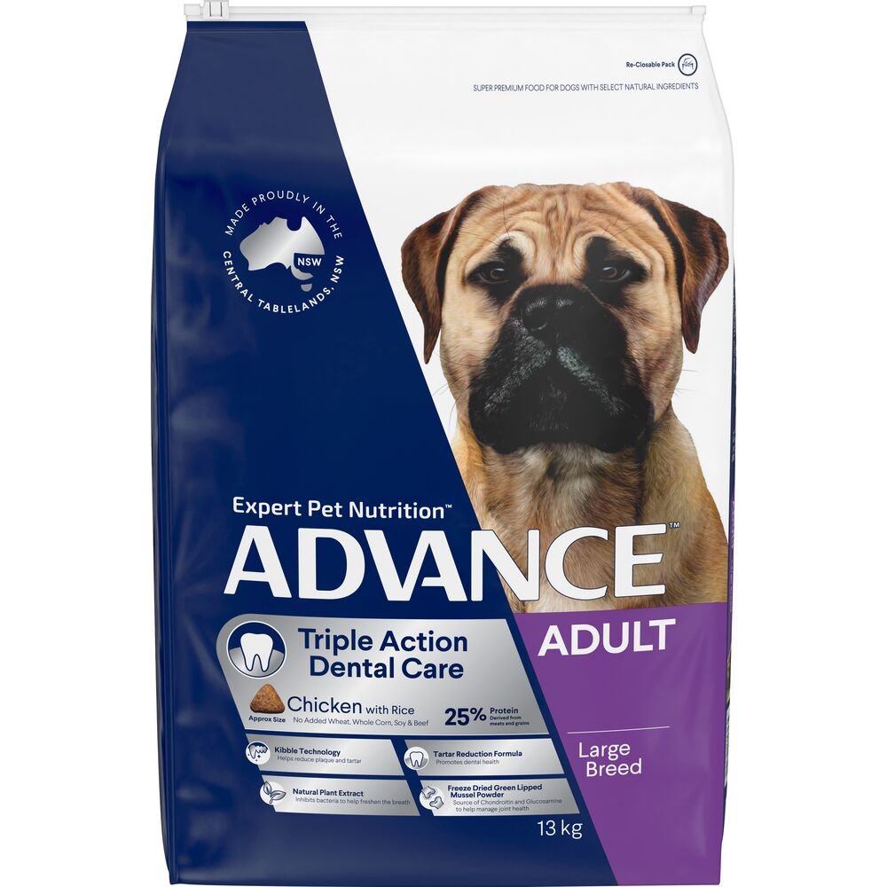 Triple Action Dental Care Large Adult Dry Dog Food Chicken With Rice