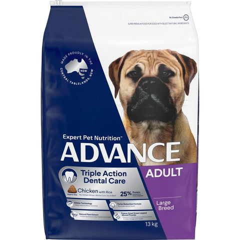 Triple Action Dental Care Large Adult Dry Dog Food Chicken With Rice