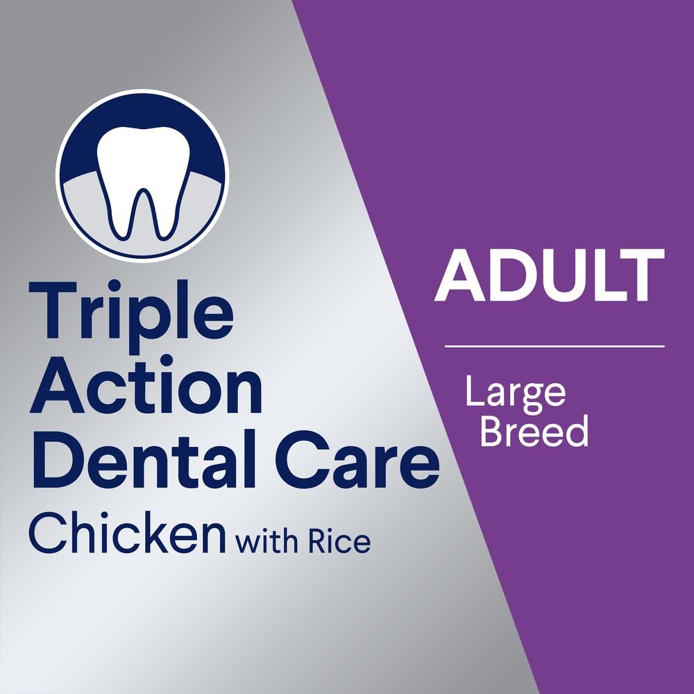 Triple Action Dental Care Large Adult Dry Dog Food Chicken With Rice