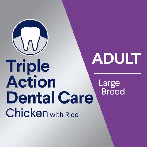 Triple Action Dental Care Large Adult Dry Dog Food Chicken With Rice