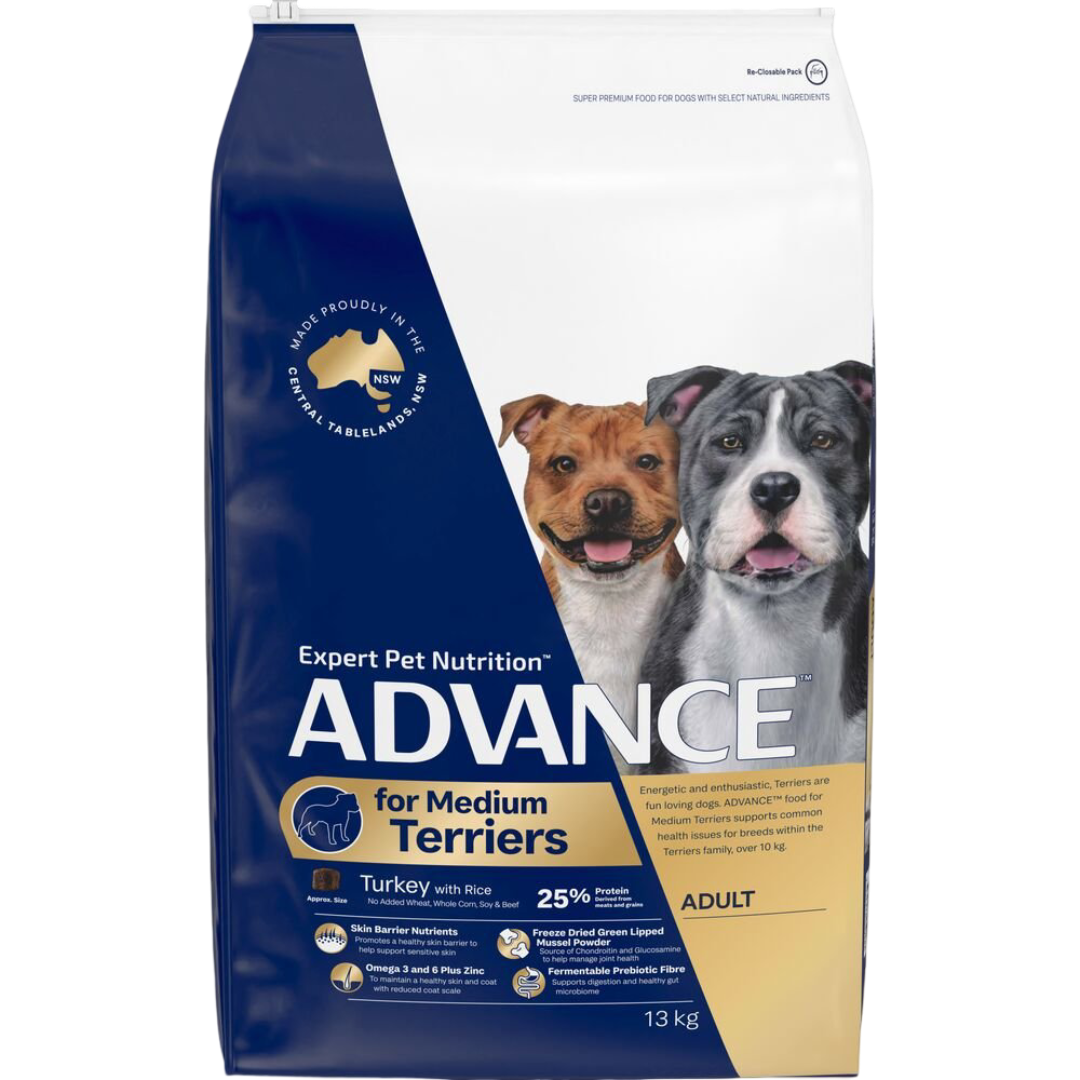 Medium Terriers Adult Dry Dog Food Turkey With Rice