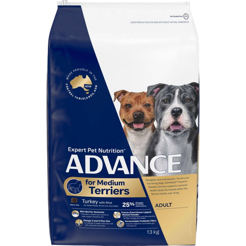 Medium Terriers Adult Dry Dog Food Turkey With Rice
