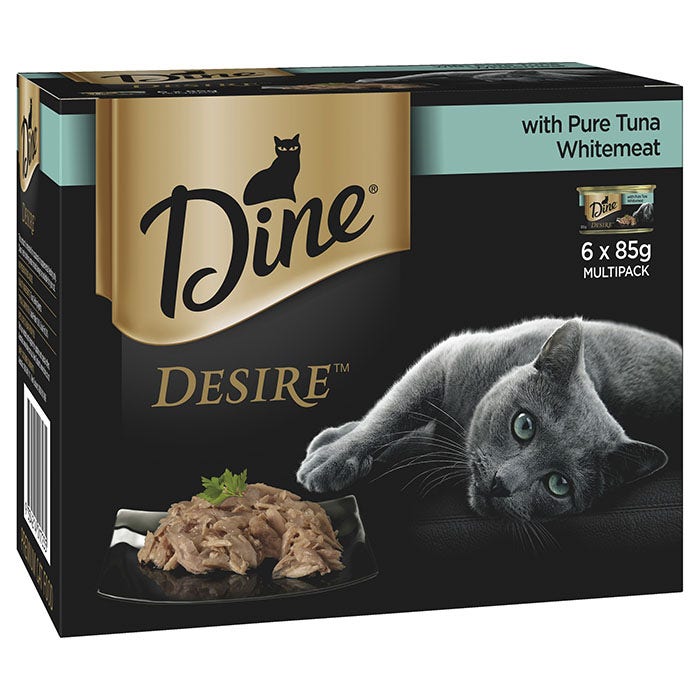 Dine Desire Pure Tuna Whitemeat Cat Food 85gx6