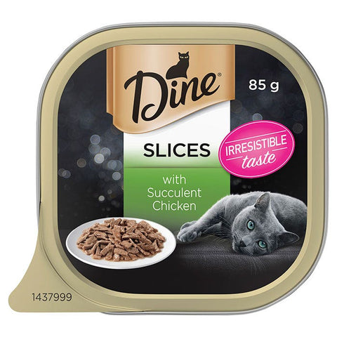 Dine Daily Slices Succulent Chicken Cat Food Tray 85gx7