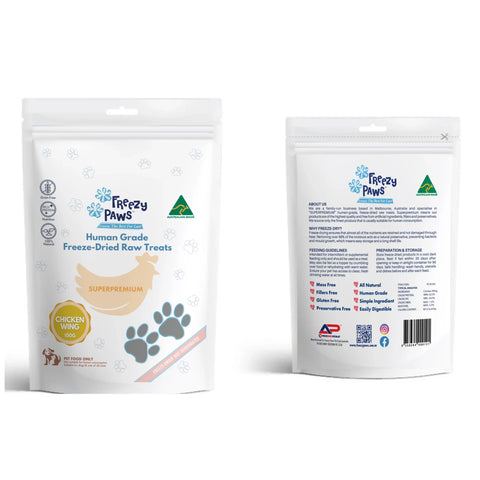 Freezy Paws Freeze Dried Chicken Wing Pet Treats for Cats & Dogs