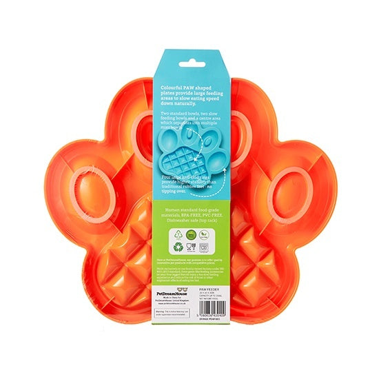 Pet DreamHouse PAW Slow Feeder Wet & Dry Food Bowl | petsome Pet Supplies