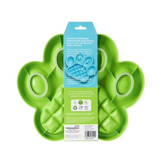 Pet DreamHouse PAW Slow Feeder Wet & Dry Food Bowl | petsome Pet Supplies