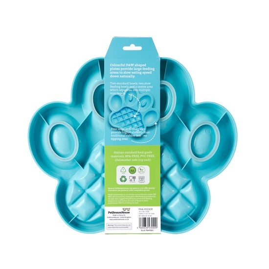 Pet DreamHouse PAW Slow Feeder Wet & Dry Food Bowl | petsome Pet Supplies