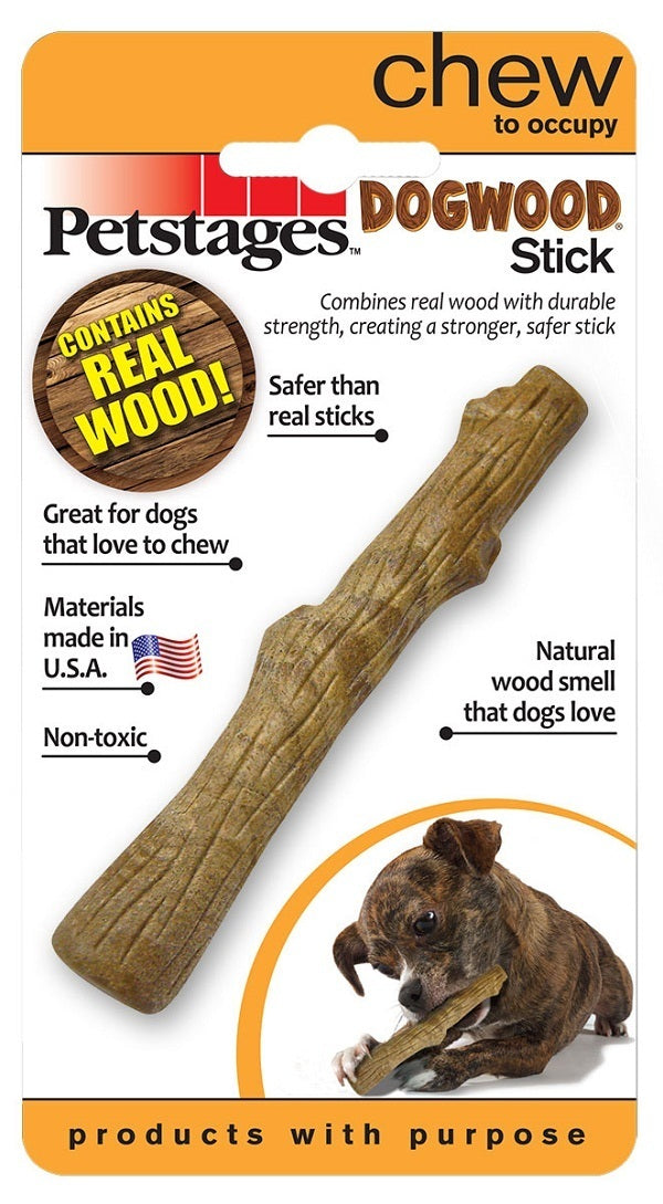 Petstages Dogwood Wood Alternative Dog Chew Toy Original Stick - Petite | petsome Pet Supplies