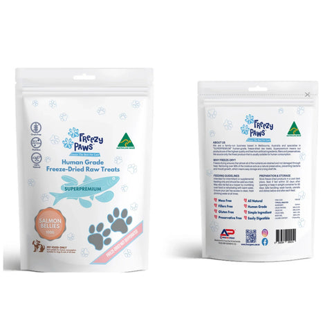 Freezy Paws Freeze Dried Salmon Bellies Pet Treats for Cats & Dogs