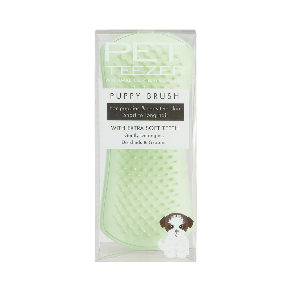 Puppy And Sensitive Skin Soft Gentle Detangler Brush Green
