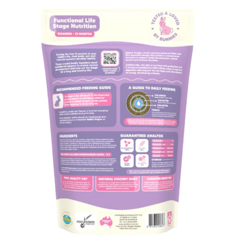 Vetafarm Origins Junior Rabbit Pellet Food