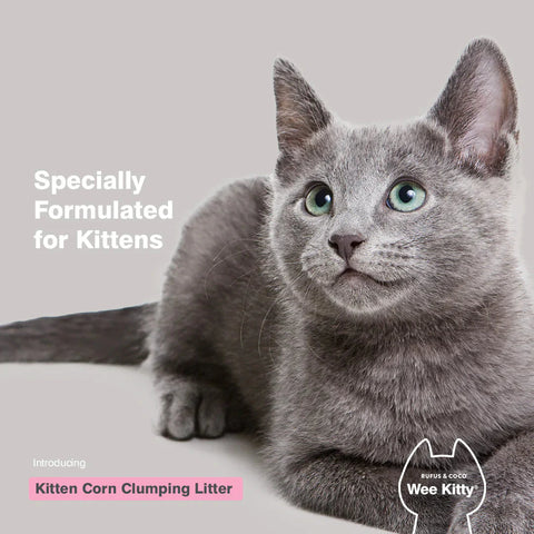 Rufus & Coco Wee Kitty Corn Clumping Kitten Cat Litter 9kg