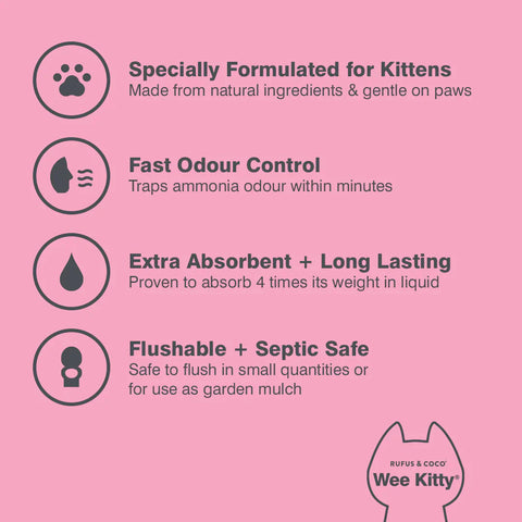 Rufus & Coco Wee Kitty Corn Clumping Kitten Cat Litter 9kg