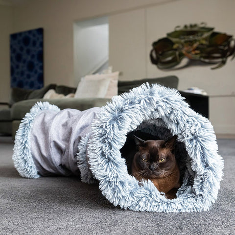 Superior Pet Luxe Cat Tunnel Dove Grey 100x30x30cm