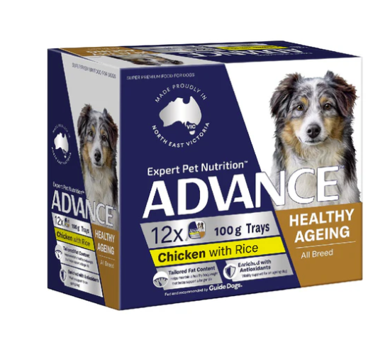 Adult Single Serve Healthy Aging Chicken With Rice Wet Dog Food Trays