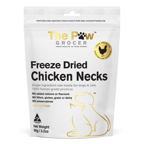 The Paw Grocer Freeze Dried Dogs & Cats Treats Chicken Necks - 90g | petsome Pet Supplies