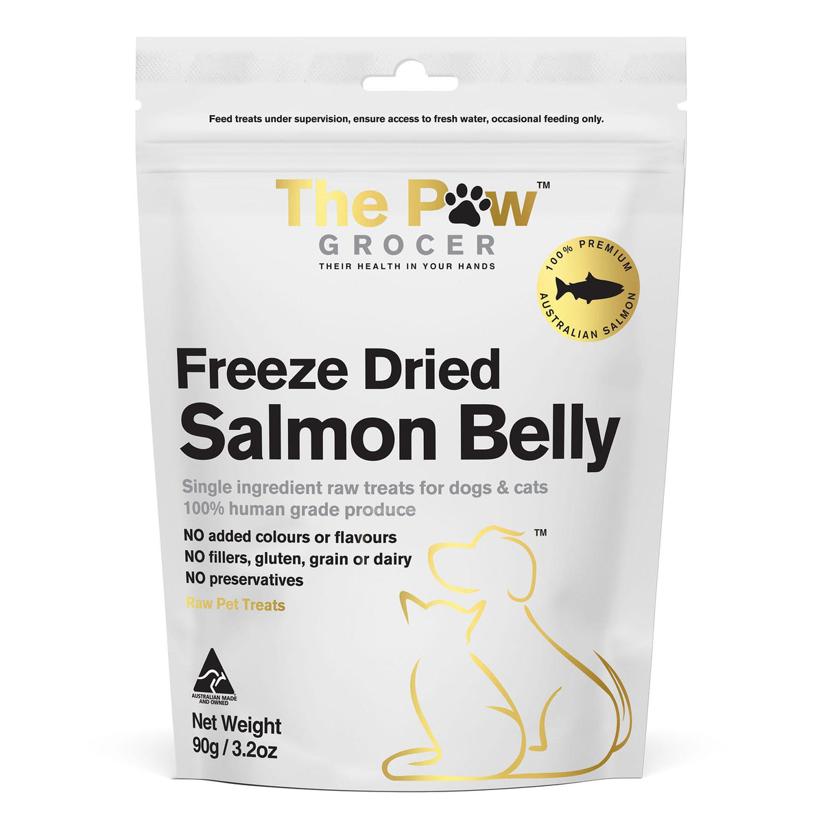 The Paw Grocer Freeze Dried Dogs & Cats Treats Salmon Belly - 90g | petsome Pet Supplies