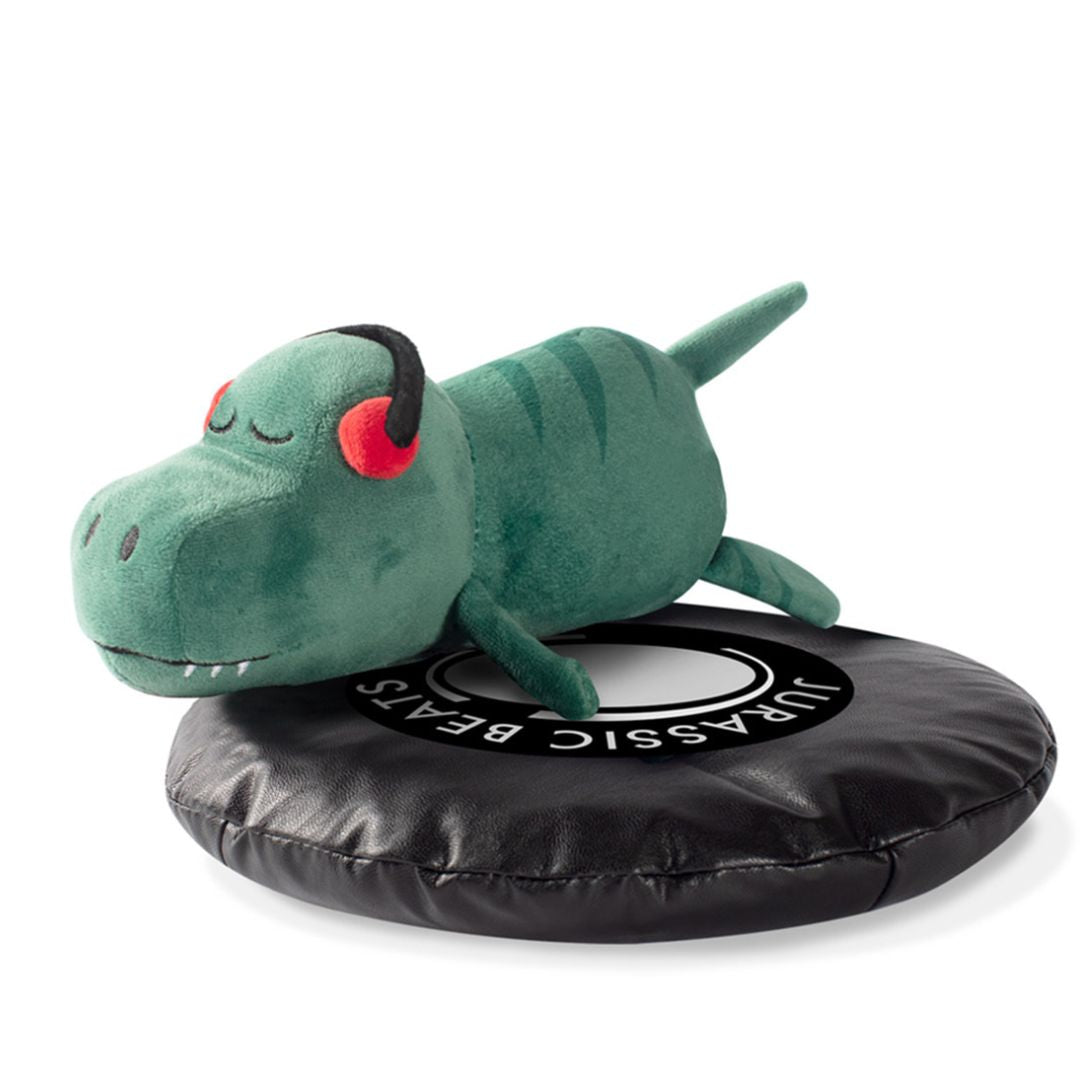 Fringe Studio Plush Squeaker Dog Toy DJ Rexy Jurassic Beats T-Rex