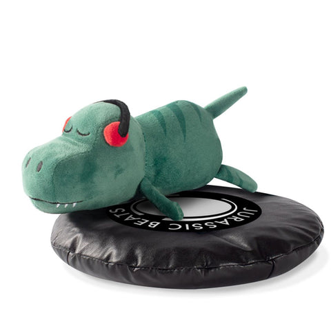 Fringe Studio Plush Squeaker Dog Toy DJ Rexy Jurassic Beats T-Rex