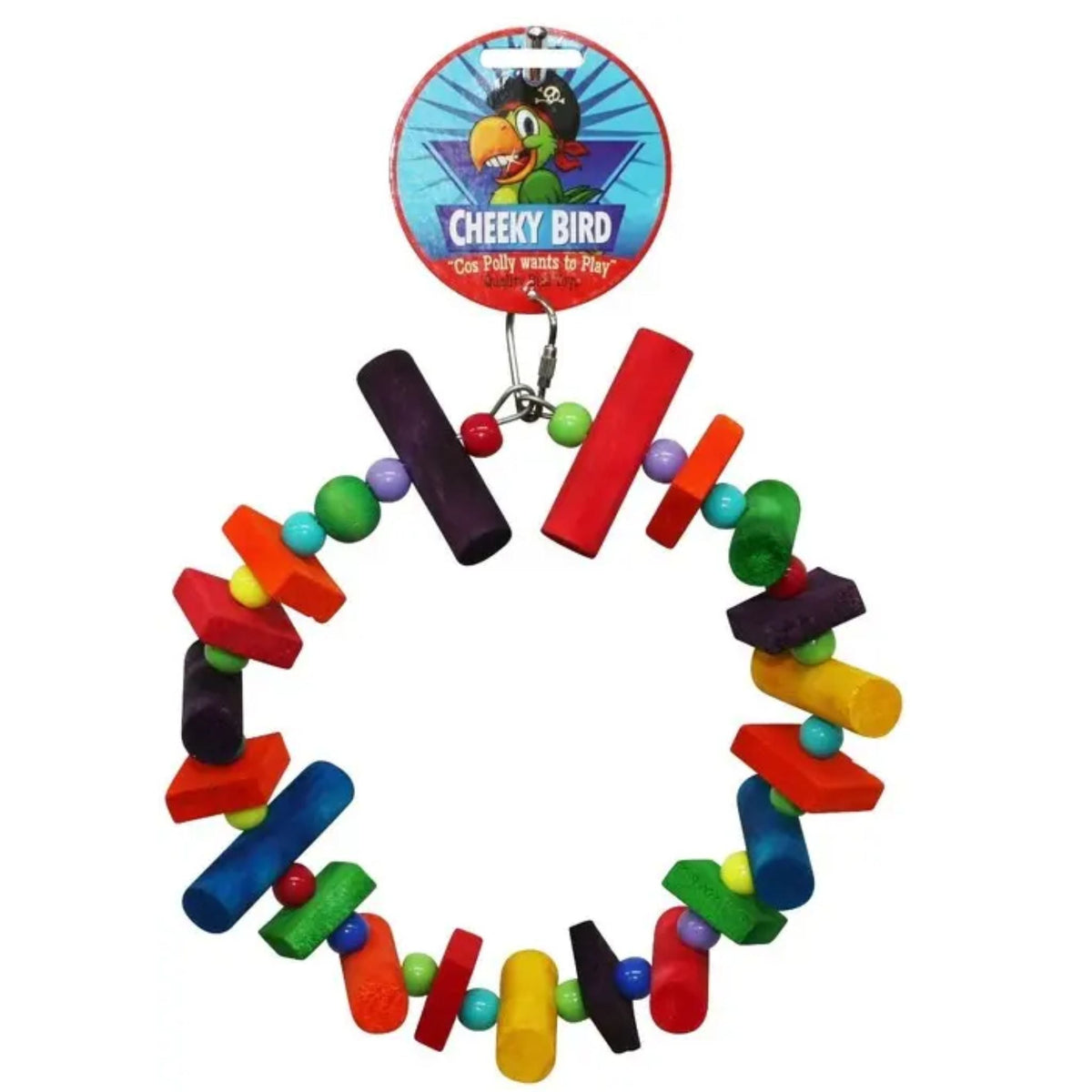 Cheeky Bird Wood & Bead Circle Bird Toy