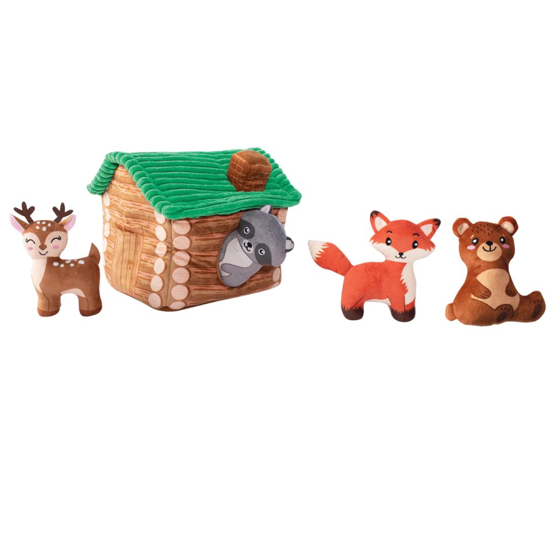 Fringe Studio Plush Burrow Interactive Dog Toy - On Cabin Time