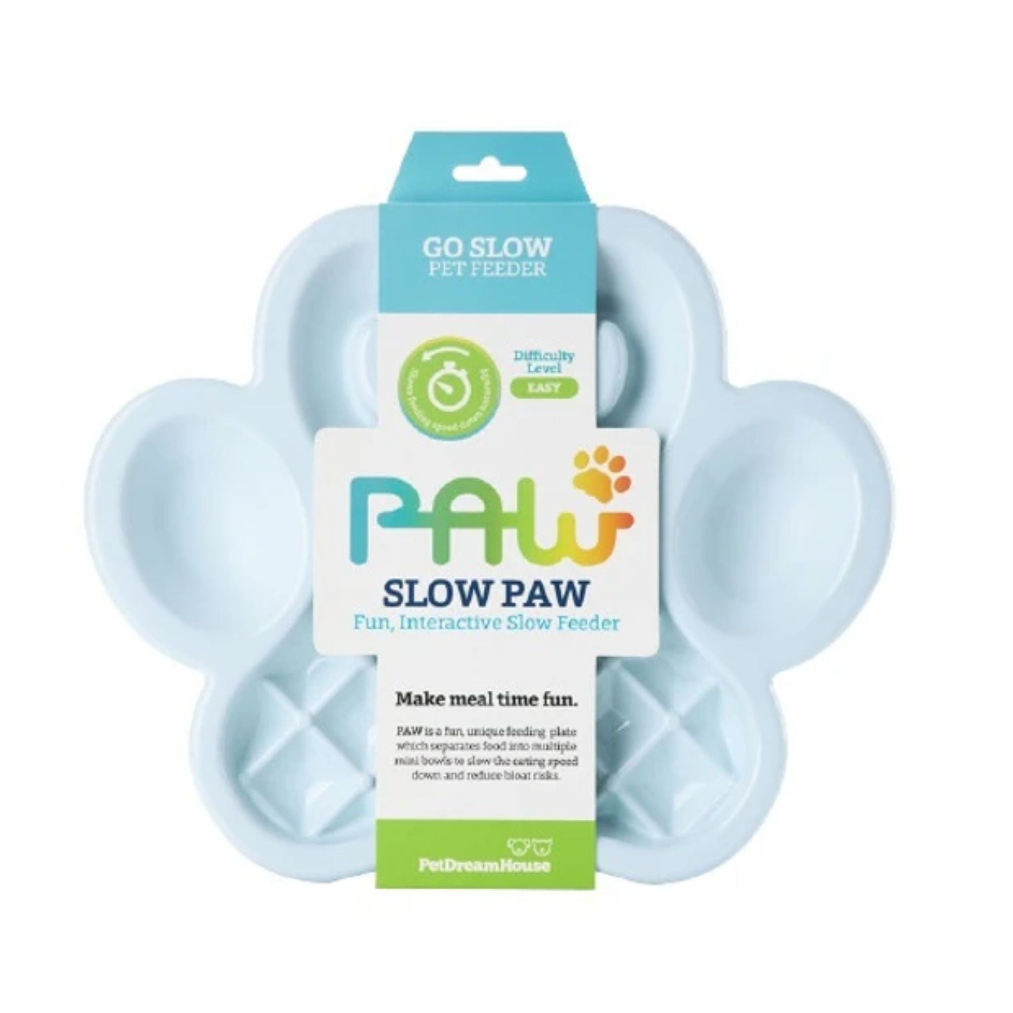 Pet DreamHouse PAW Slow Feeder Wet & Dry Food Bowl | petsome Pet Supplies