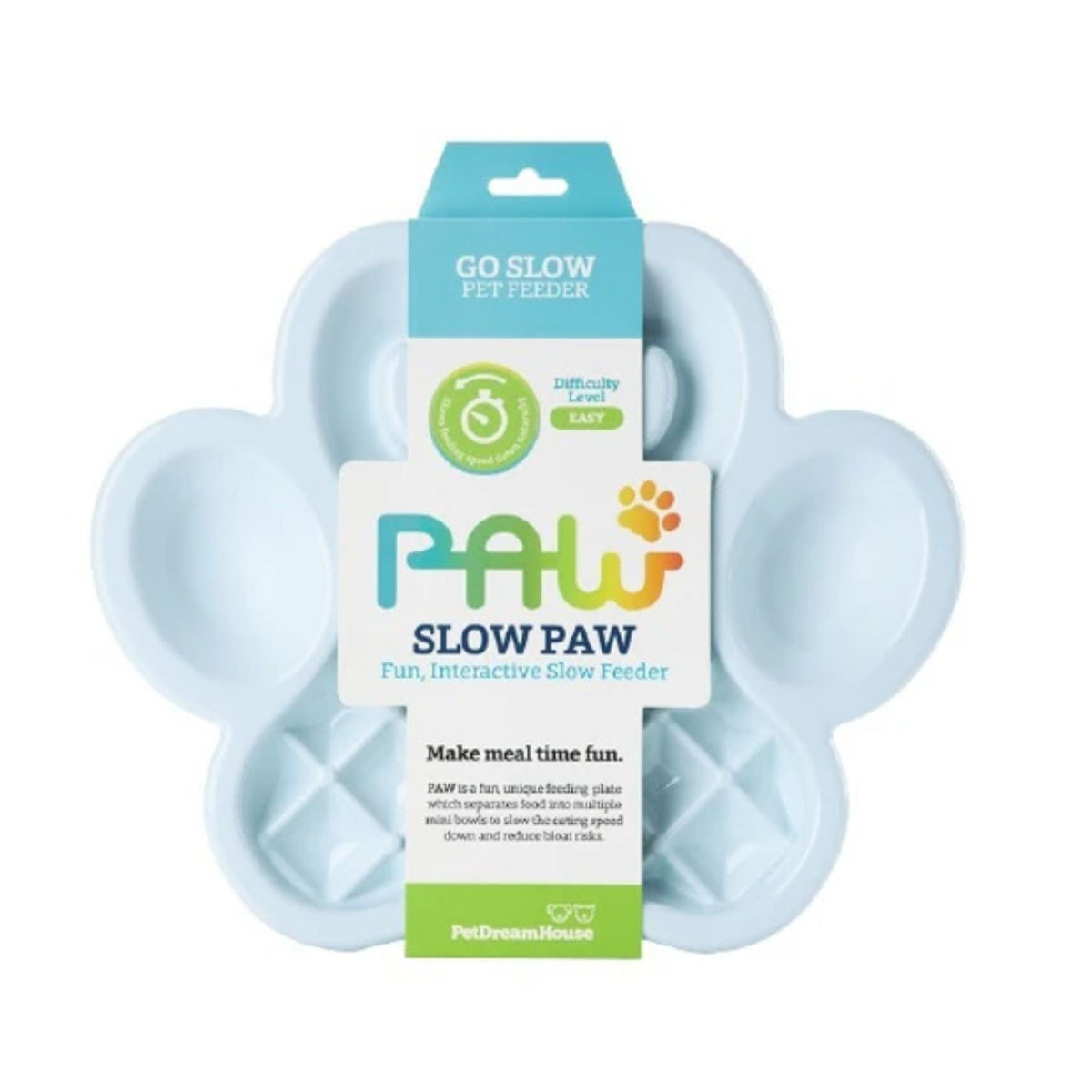 Pet DreamHouse PAW Slow Feeder Wet & Dry Food Bowl | petsome Pet Supplies