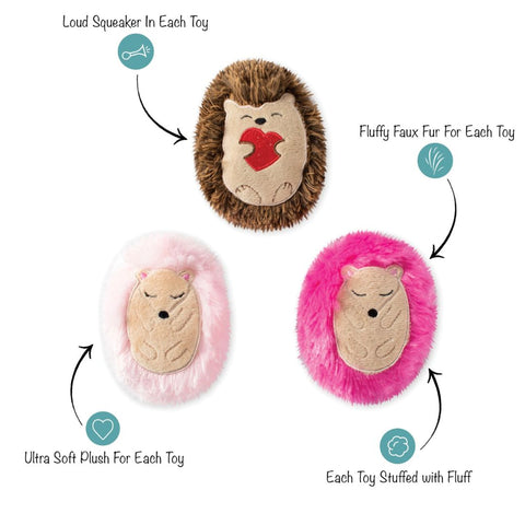 Fringe Studio Dog Toy Set Hedge-Hugs & Kisses 3 Pieces