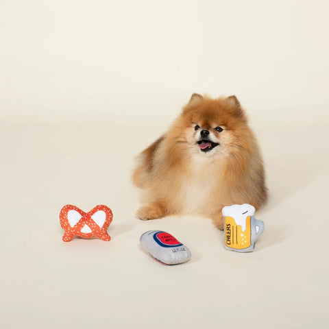 Fringe Studio Dog Toy Set Minis Beer & Pretzel 3 Pieces