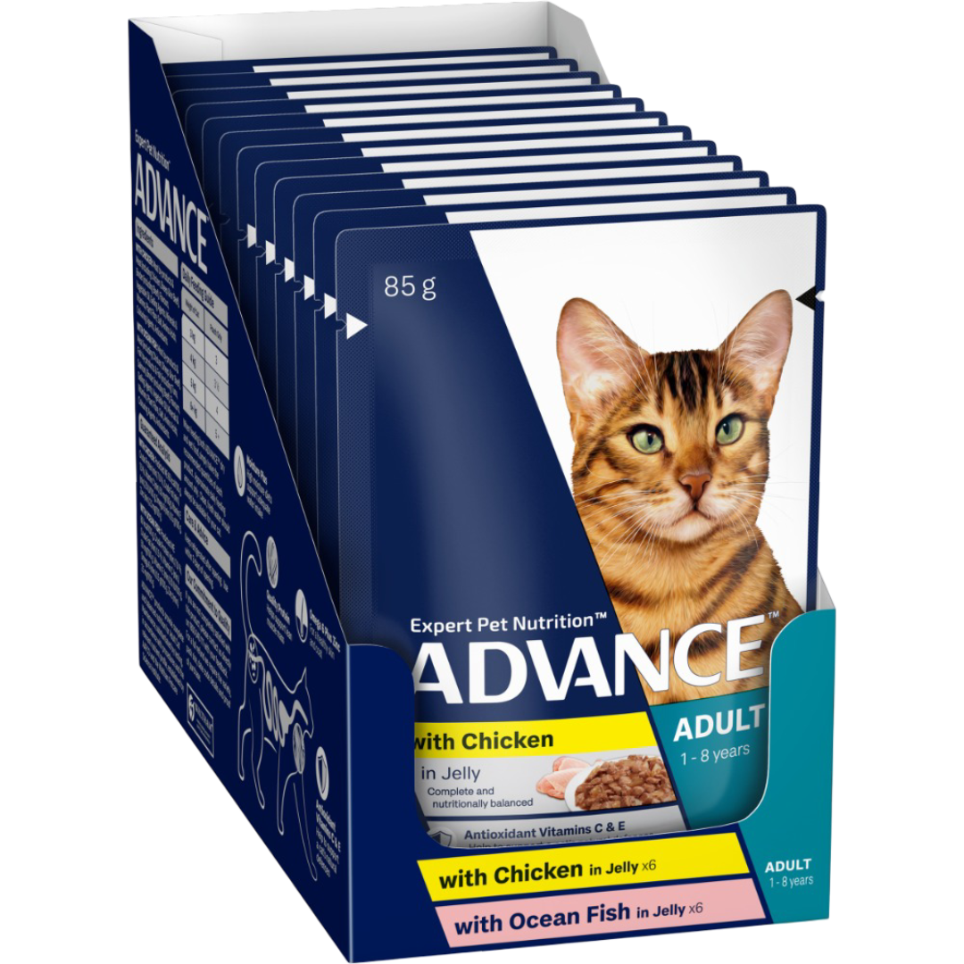 Adult Ocean Fish & Chicken And Turkey In Jelly Wet Cat Food Pouches