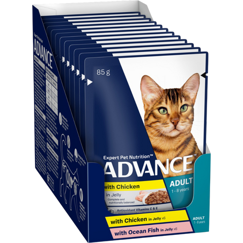 Adult Ocean Fish & Chicken And Turkey In Jelly Wet Cat Food Pouches