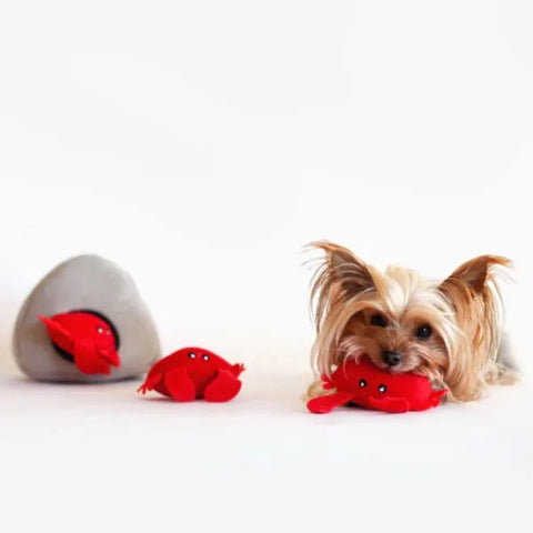 Zippy Paws Dog Toys Plush Burrow - Rock with 3 Crabs