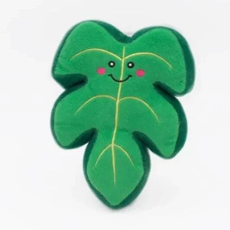 Zippy Paws Dog Toys Plush Squeakie Pattiez - Monstera Leaf