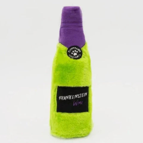 Zippy Paws Dog Toys Plush Happy Hour Crusherz Frankenstein Wine