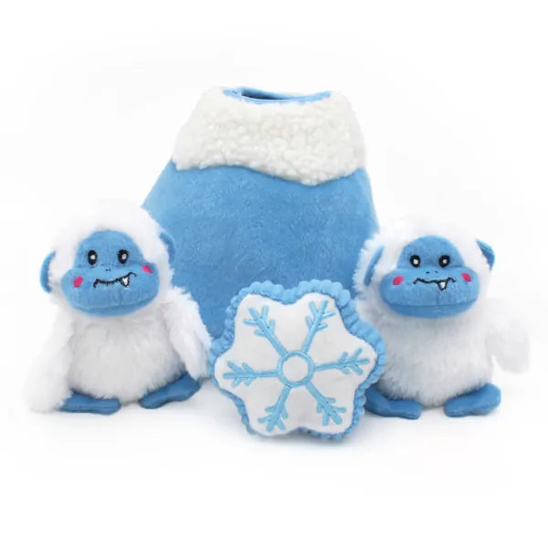 Zippy Paws Dog Toys Plush Burrow - Holiday Yeti Mountain