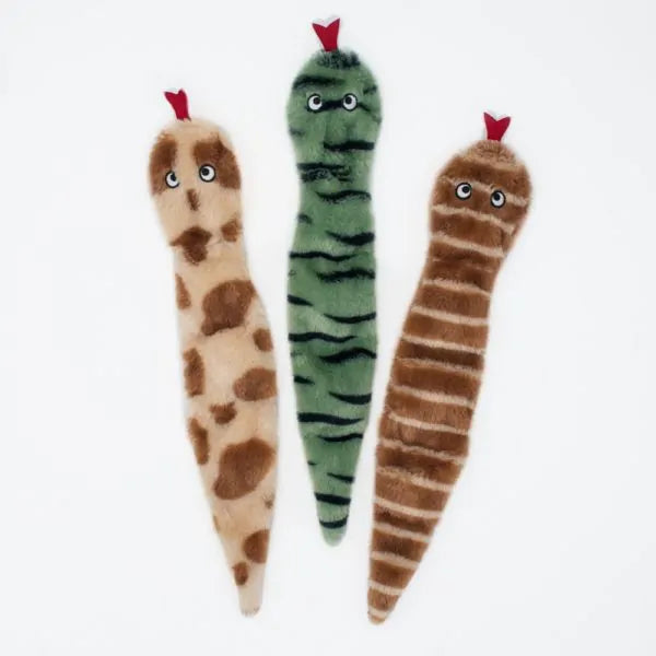 Zippy Paws Dog Toys Skinny Peltz - 3-Pack Large Desert Snakes