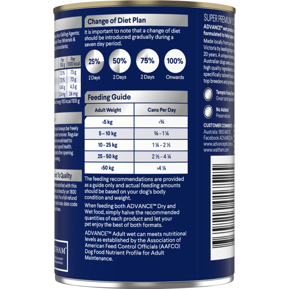 Adult Chicken, Turkey And Rice Wet Dog Food Cans