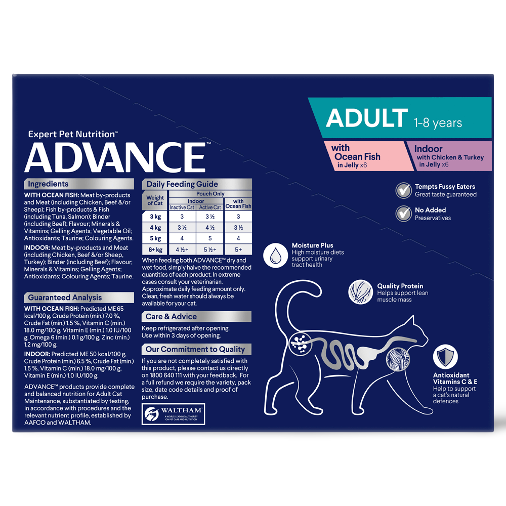 Adult Ocean Fish & Indoor Chicken And Turkey In Jelly Wet Cat Food Variety Pack