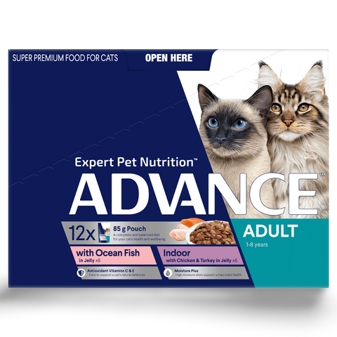 Adult Ocean Fish & Indoor Chicken And Turkey In Jelly Wet Cat Food Variety Pack