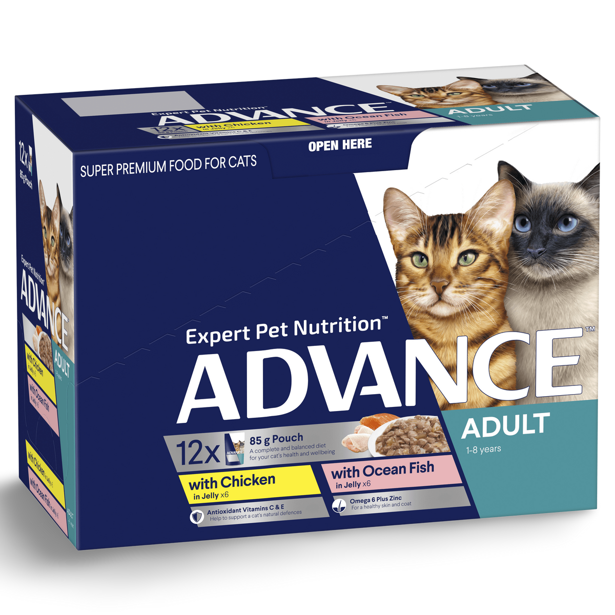 Adult Ocean Fish & Chicken And Turkey In Jelly Wet Cat Food Pouches