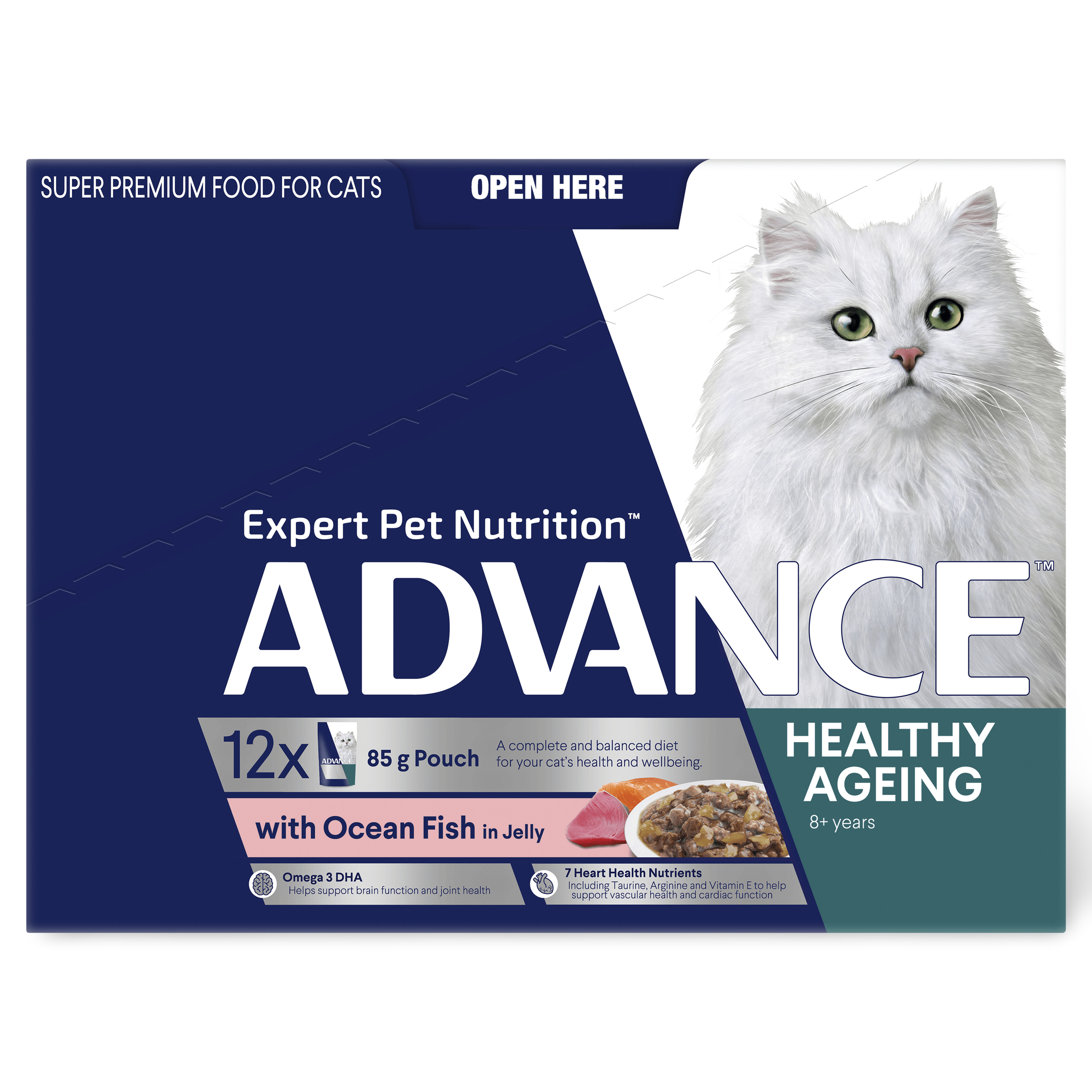 Healthy Ageing Ocean Fish In Jelly Wet Cat Food Pouches