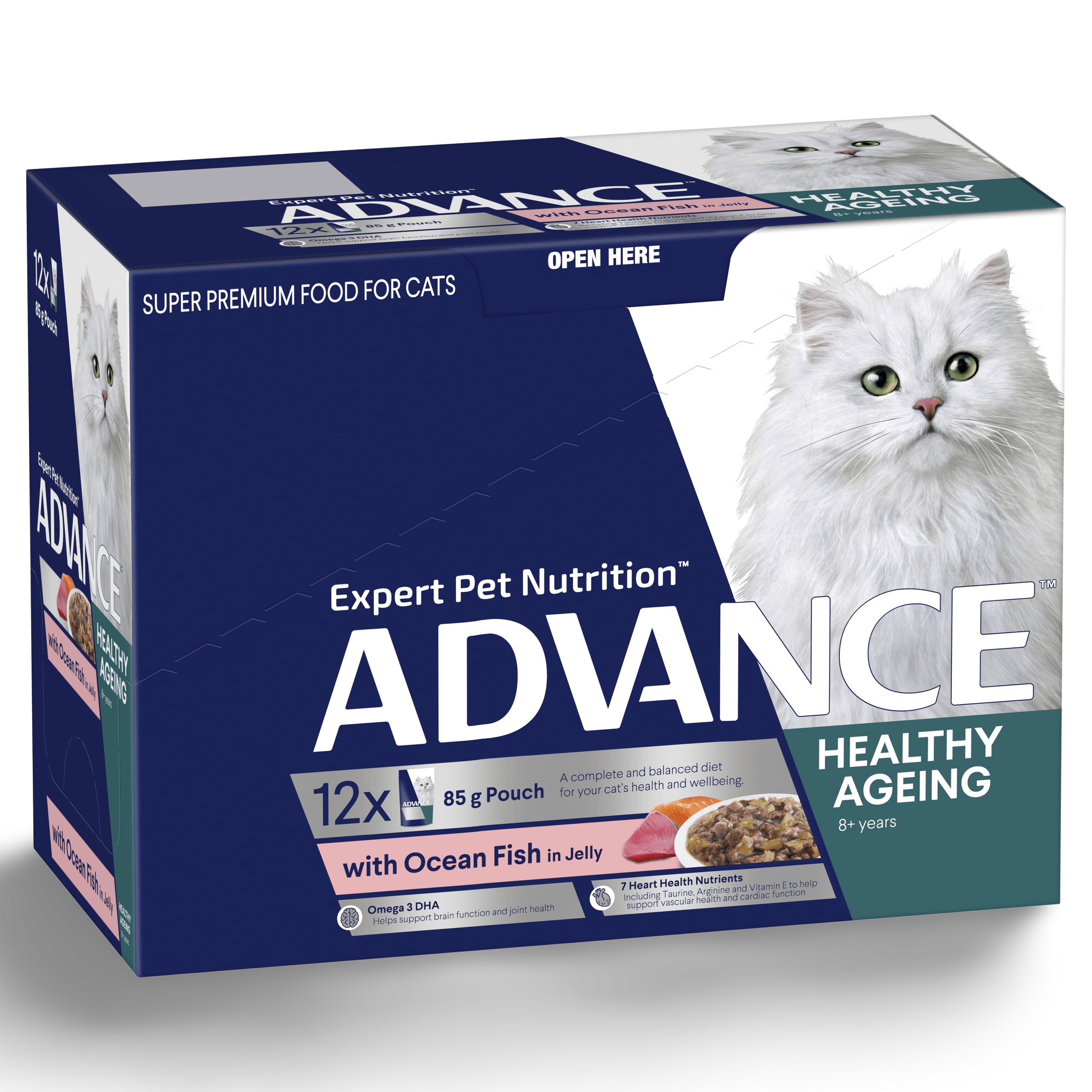 Healthy Ageing Ocean Fish In Jelly Wet Cat Food Pouches