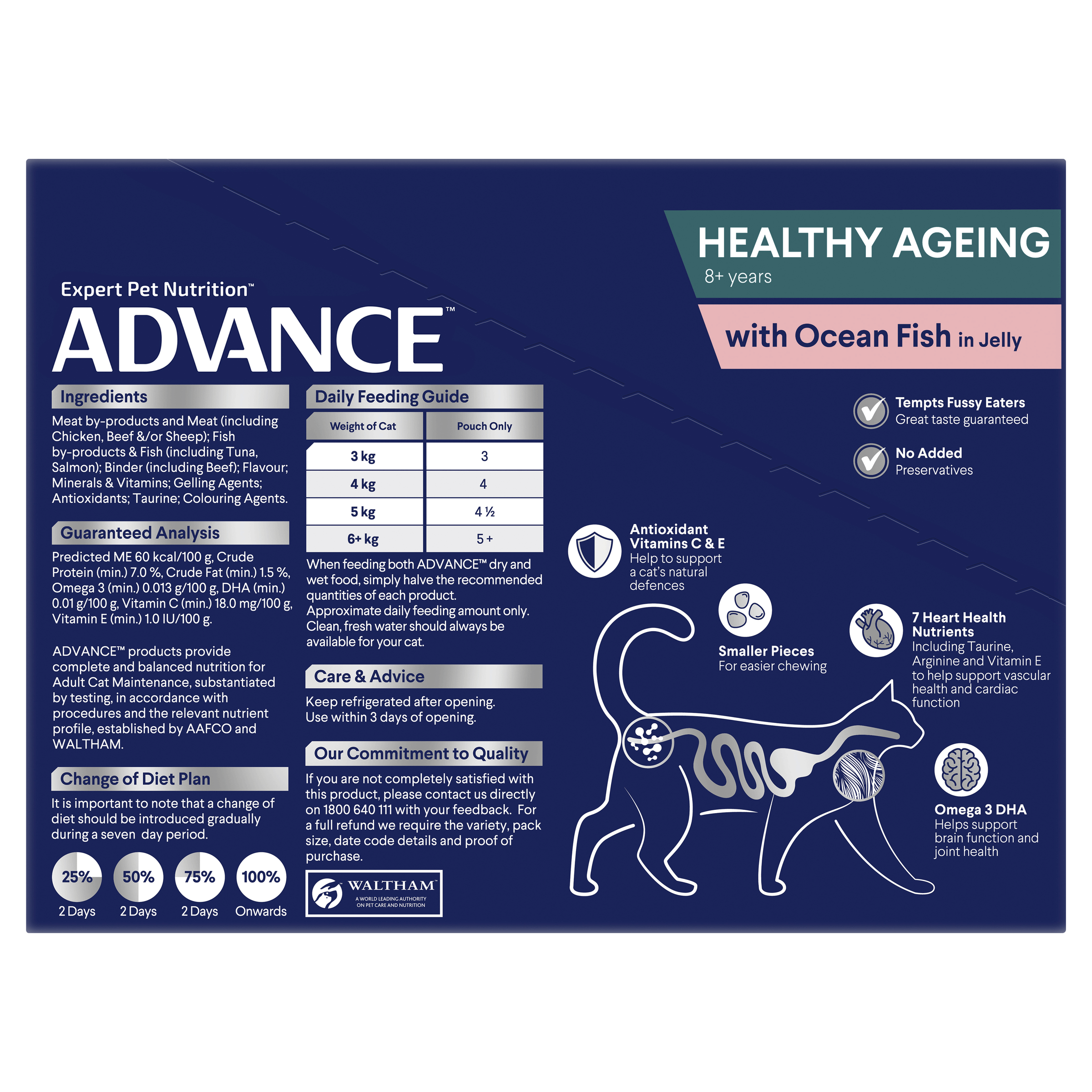 Healthy Ageing Ocean Fish In Jelly Wet Cat Food Pouches