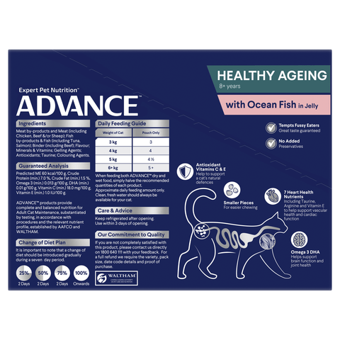 Healthy Ageing Ocean Fish In Jelly Wet Cat Food Pouches