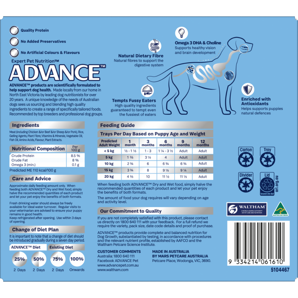 Puppy Single Serve Wet Dog Food Chicken With Rice