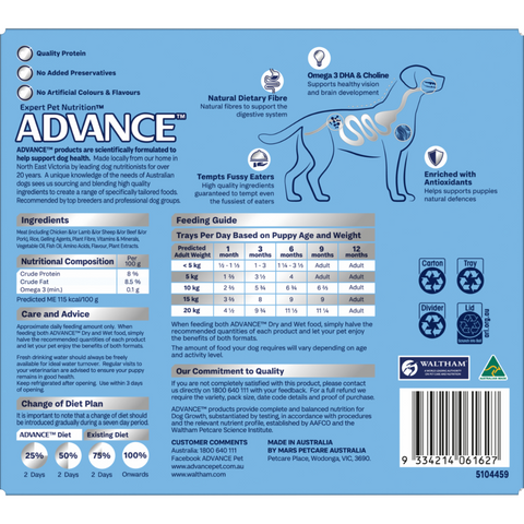 Puppy Single Serve Wet Dog Food Lamb With Rice